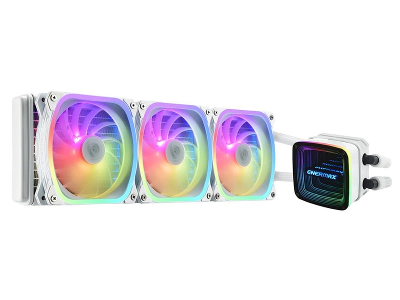 ENERMAX AQUAFUSION ADV 360 ARGB AIO CPU Liquid Cooler White, Infinity Mirror RGB