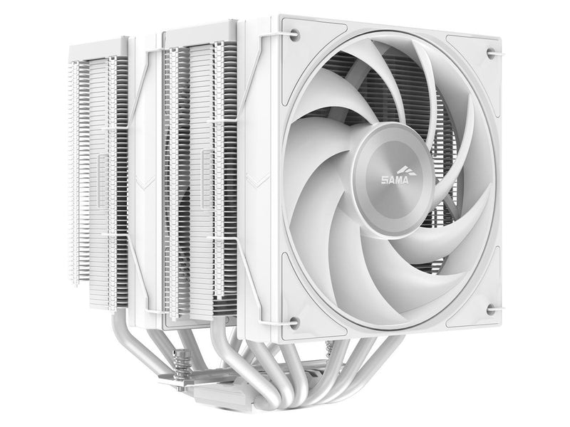 SAMA A60W Dual-Tower CPU Air Cooler Aluminum Top Cover 6 Copper Heat Pipes, Dual