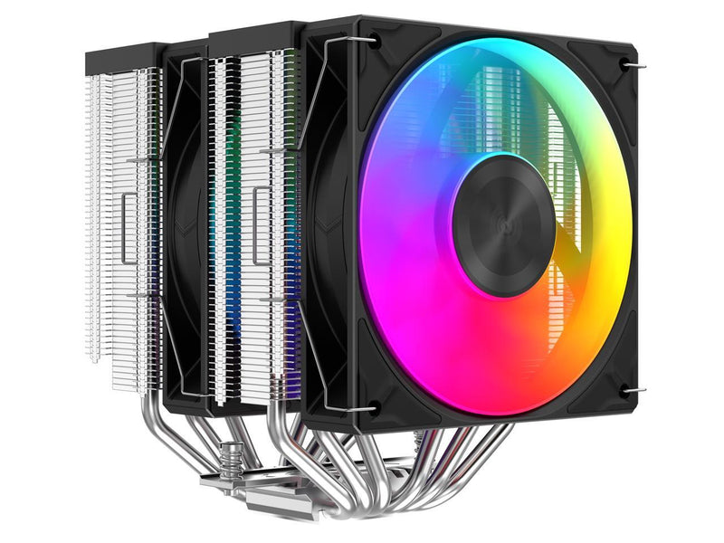 SAMA A60L Dual-Tower CPU Air Cooler ARGB Plastic Top Cover 6 Copper Heat Pipes,