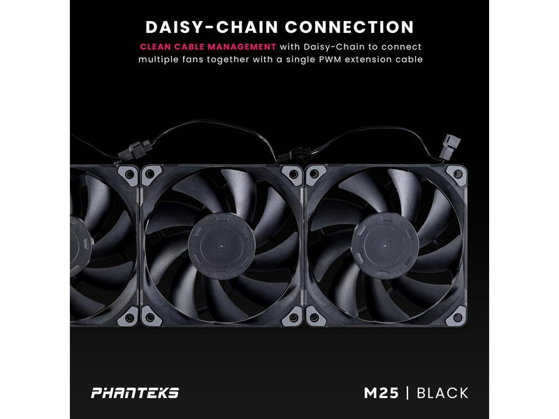 Phanteks M25-120 fan, High-Airflow radiator performance, PWM control up to