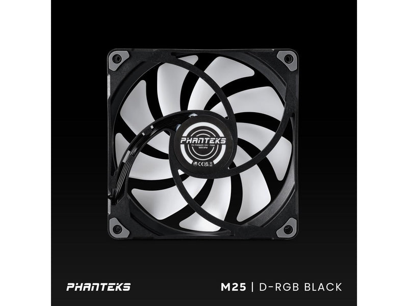 Phanteks M25-140 D-RGB fan, High-Airflow radiator performance, PWM control up to