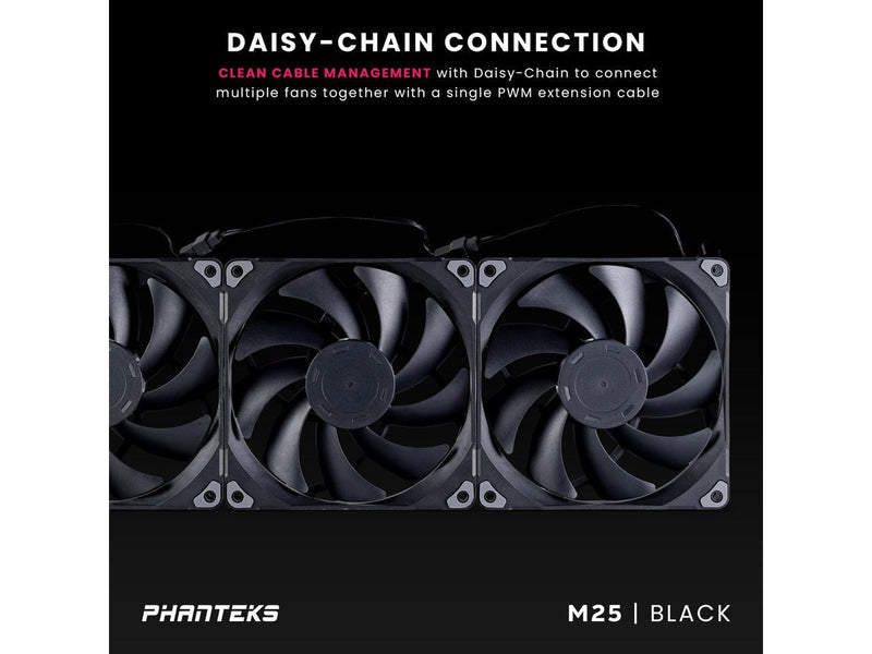 Phanteks M25-140 fan, High-Airflow radiator performance, PWM control up to