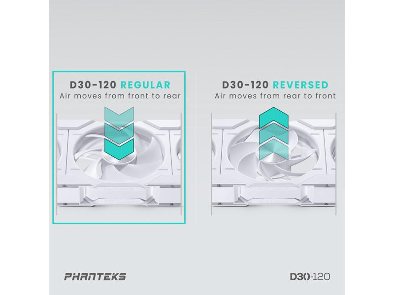 Phanteks D30-120 DRGB PWM FAN 3Pack, Premium D-RGB Performance Fans, ARGB/DRGB