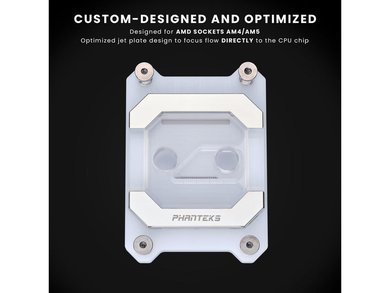 Phanteks Glacier C370A CPU Water Block for AMD Sockets AM4 and AM5, Pure Copper