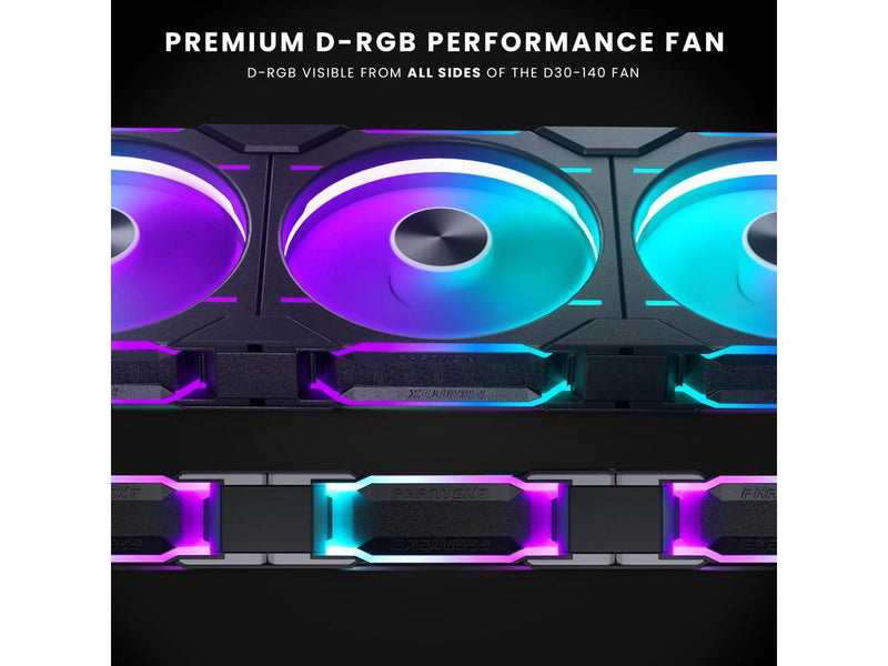 Phanteks D30-140 DRGB PWM FAN, Premium D-RGB Performance Fan, ARGB/DRGB