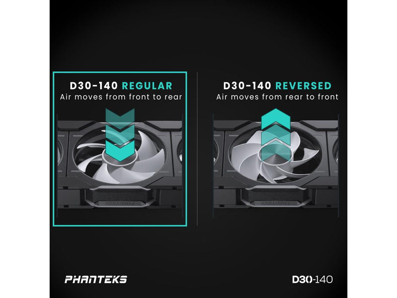 Phanteks D30-140 DRGB PWM FAN 3Pack, Premium D-RGB Performance Fans, ARGB/DRGB