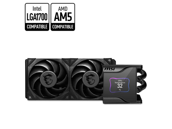 MSI MEG CoreLiquid S280 - AIO CPU Liquid Cooler - 2.4" IPS Display - 280mm