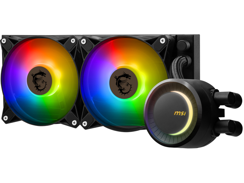 MSI MAG CoreLiquid E240 Black - AIO ARGB CPU Liquid Cooler - Rotating Cap Design