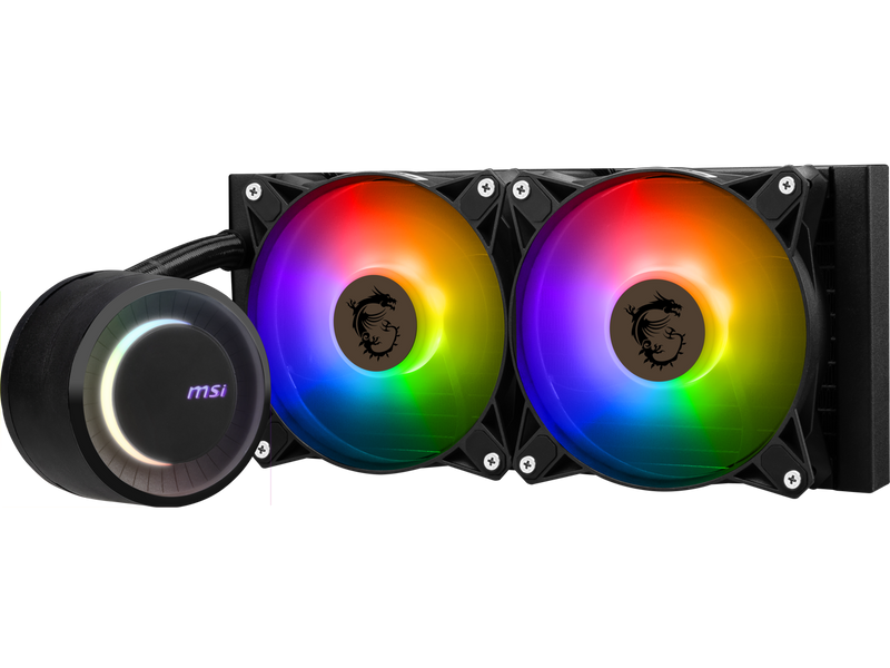 MSI MAG CoreLiquid E240 Black - AIO ARGB CPU Liquid Cooler - Rotating Cap Design