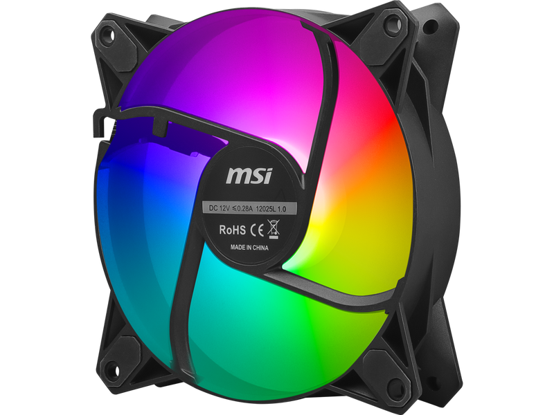 MSI MPG F120 ARGB-2B 120mm PWM Addressable RGB LED Case Fan Black -