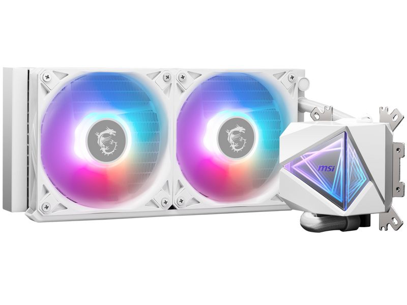 MSI MAG CoreLiquid I240 White - AIO ARGB CPU Liquid Cooler - Infinity Mirror