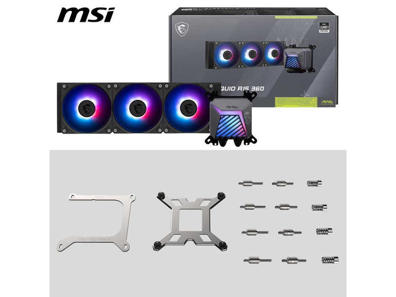MSI MAG Coreliquid A15 360 Black- AIO ARGB Liquid Cooling - 360mm Radiator -