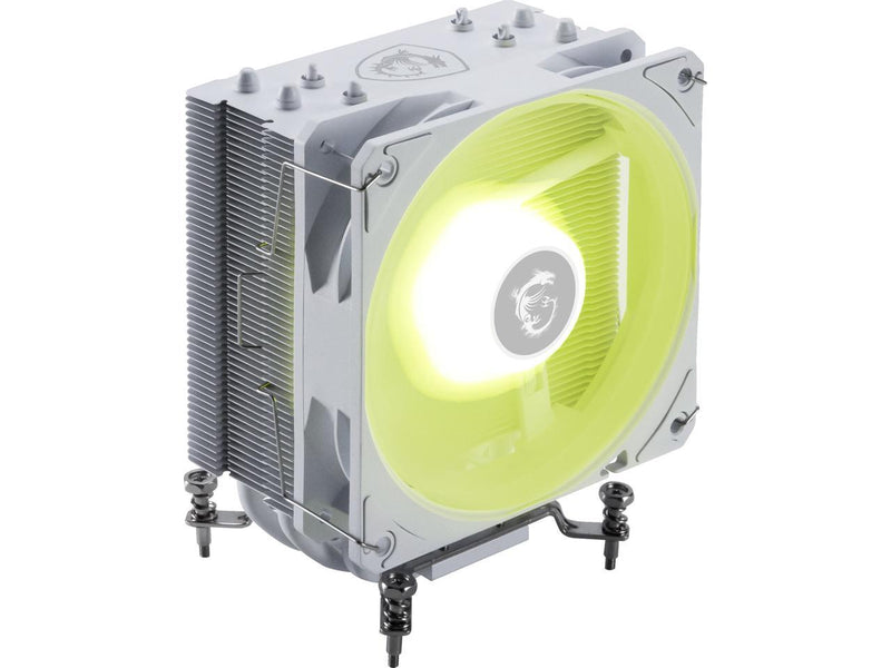 MSI MAG COREFROZR AA13 White Air CPU Cooler, Single 120mm PWN Fans, ARGB