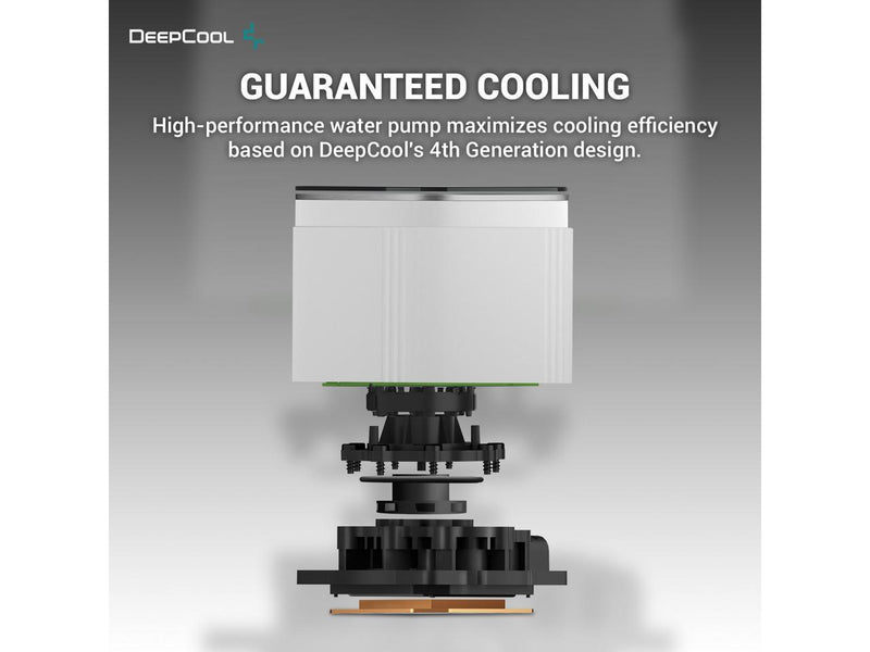DeepCool LS520 SE WH Liquid Cooler 240mm 4th Gen Dual-Chamber Pump 3100RPM 280w