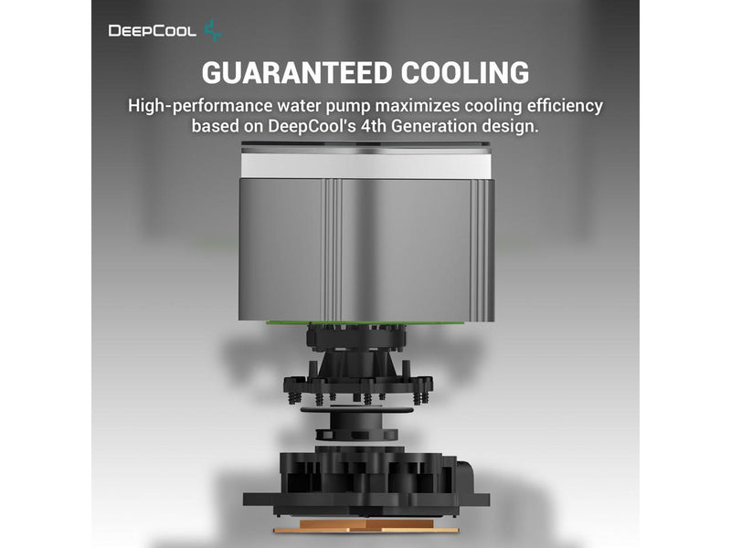 DeepCool LS520 SE Liquid Cooler 240mm 4th Gen Dual-Chamber Pump 3100RPM 280w TDP
