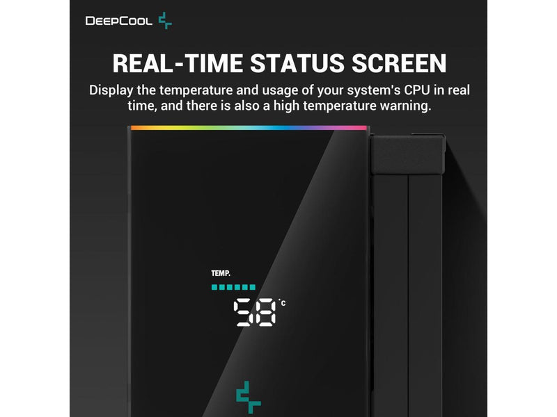DeepCool AK500 DIGITAL Air Cooler, Single Wide Tower, Real-Time CPU Status