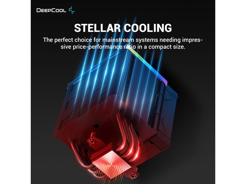 DeepCool AK500 DIGITAL Air Cooler, Single Wide Tower, Real-Time CPU Status