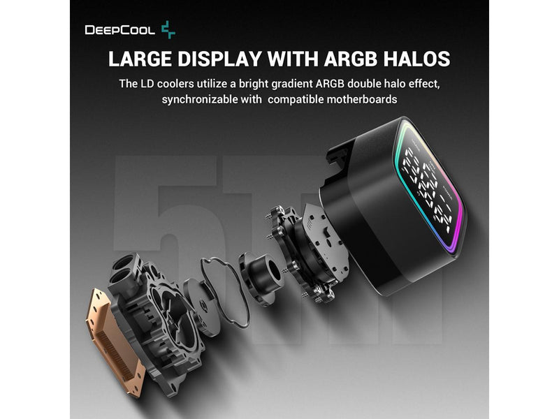 DeepCool LD360 Liquid Cooler 360mm 5th Gen Pump 3400 RPM AIO Real-time CPU