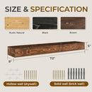 YLYHSST 72" FIREPLACE MANTEL 5'' THICK HANDMADE HOLLOW SOLID WOOD WALL FLOATING - Like New