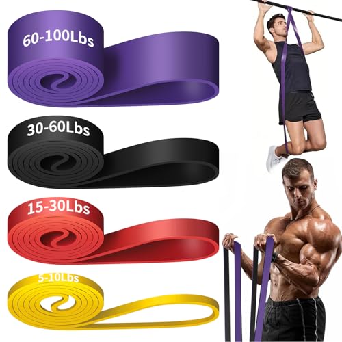 ALLVOCLES RESISTANCE BANDS, PULL UP BANDS YELLOW/RED/BLACK/PURPLE - Like New