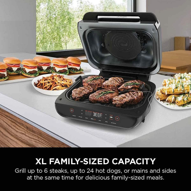 Ninja FG551H Foodi Smart XL 6in1 Indoor Grill with 4 Quart Air Fryer BLACK/BLUE Like New