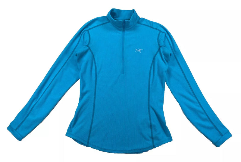 ARC'TERYX DELTA LT ZIP WOMEN'S MIRCO GRID PULLOVER JACKET - SIZE: M - TEAL BLUE - Brand New