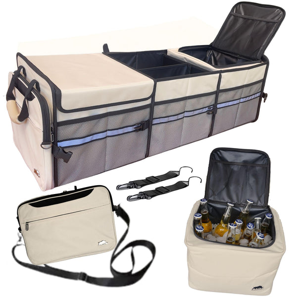 Rhinozero Trunk Organizer, Detachable Computer & Cooler Bag - BEIGE - Like New