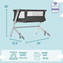 DREAM ON ME SKYLAR BASSINET AND BESIDE SLEEPER IN BLACK - BLACK - Like New