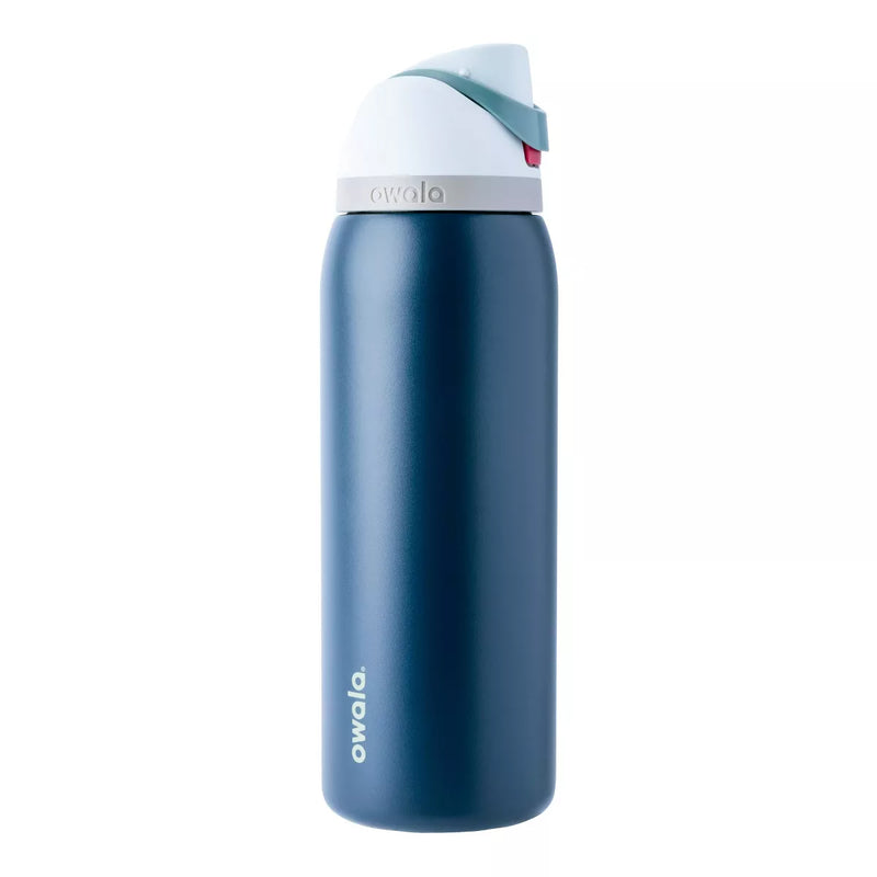 OWALA 40OZ FREESIP STAINLESS STEEL WATER BOTTLE - NAVY NIGHTS/BLUE - Like New