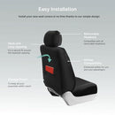FH GROUP AUTOMOTIVE SEAT COVER PREMIUM PU LEATHER CAR SEAT COVER FULL SET BLACK - Like New