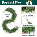 TOWPONICS 12FT (2 x 6FT) CHRISTMAS GARLAND, REAL TOUCH FAUX GREEN GARLANDS - Like New