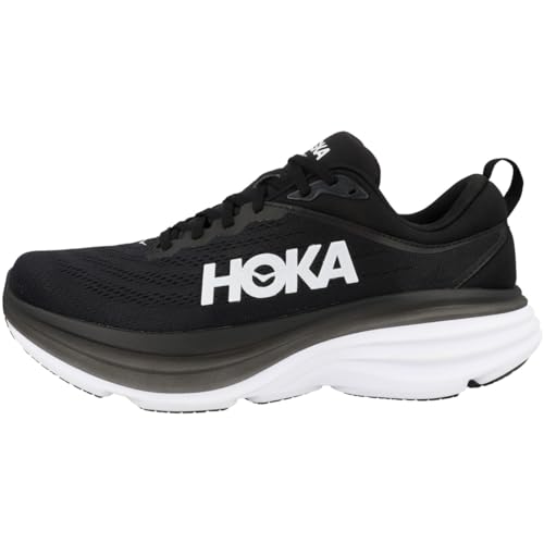 HOKA 1127953 MEN'S BONDI 8 SHOES - SIZE 10.5 EXTRA WIDE - BLACK/BLACK Like New