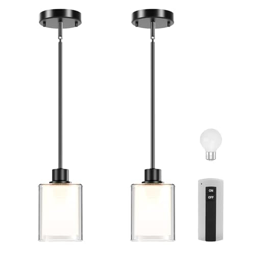 LIGHTBIZ PENDANT LIGHT KITCHEN ISLAND LIGHTING 2 PCS - BLACK - Like New