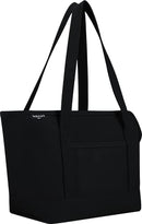 Waggo Canvas Dog Bag Carrier Tote Purse for Travel with Pocket - Black - Brand New