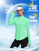 Women's Golf Polo Long Sleeve Workout Tops V Neck UPF 50+ Sun Protection - Brand New