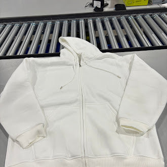 N/A HOODIE JACKET WITH FULL ZIP AND FRONT POUCH - SIZE: MEN 2XL - WHITE - Like New