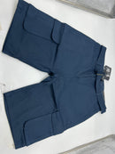BLUE ICE MEN'S SLIM FIT STRETCH BELTED CARGO SHORTS - SIZE: MEN 34 - NAVY - Brand New