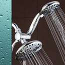 AQUADANCE HIGH PRESSURE 6-INCH / 6-SETTING PREMIUM RAIN SHOWER HEAD - SILVER - Like New
