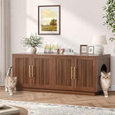 Zeibospri Fluted Cat Litter Box Enclosure Furniture, Cat House for 2 Cats - Brand New