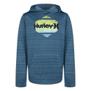 HURLEY BOYS' LONG SLEEVE HOODED GRAPHIC T-SHIRT YOUTH M RIFT BLUE HEATHER - Brand New
