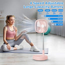 MAGESH PORTABLE OSCILLATING PEDESTAL FAN＆REMOTE 120° ROTATION - PINK - Like New