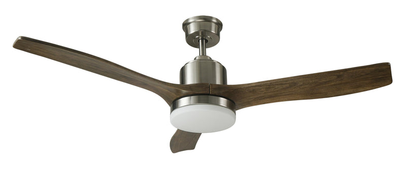 GOOD HOUSEKEEPING 52" CANTON CEILING FAN CARVED WOOD BLADES - BRUSHED NICKEL - Like New