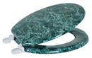American Dream 17" Marbleized Wood Toilet Seat - Jade Finish - Brand New