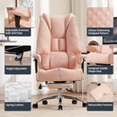 Big and Tall Office Chair 400lbs Wide Seat, Ergonomic Office Chair, Light Pink - Like New