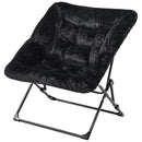 OAKHAM Comfy Chair, Faux Fur Folding Lounge, X-Large, Faux Fur-Black - Like New