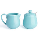 SWEESE 480.102 PORCELAIN SUGAR CREAMER SET 3 PIECE CREAMER PITCHER - TURQUOISE - Like New