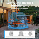 Pop Up Bubble Tent 4-8 People 10x10ft Large Oversize Weather Proof Pod - Blue - Like New
