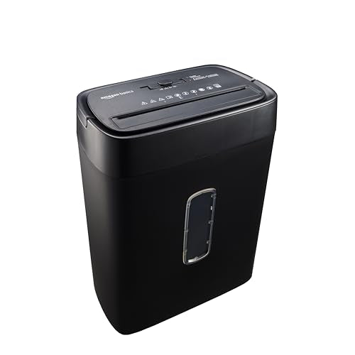 AMAZON BASICS CROSS CUT PAPER AND CARD SHREDDER NEW MODEL BLACK C262-C - BLACK - Like New