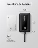 ANKER POWER BANK(20,000 MAH, BUILT-IN USB-C CABLE) - BLACK - Like New