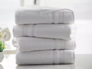 KATHY IRELAND 4 PACK ZERO TWIST COTTON PLUSH BATH TOWEL SET, 28X54 - WHITE - Like New